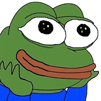 a green frog with big eyes and a big smile on its face is wearing blue pants .