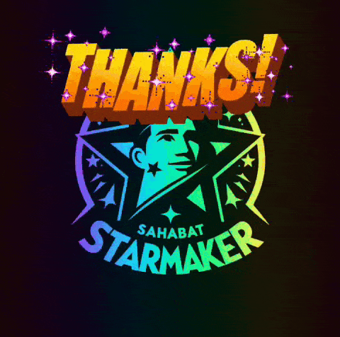 a logo for sahabat starmaker with a man in a hat
