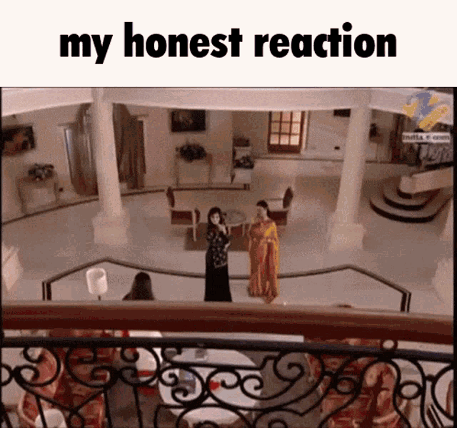 a picture of a living room with the words my honest reaction below it