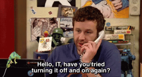 Turning It Off And On Again GIF - Itcrowd Reboot GIFs