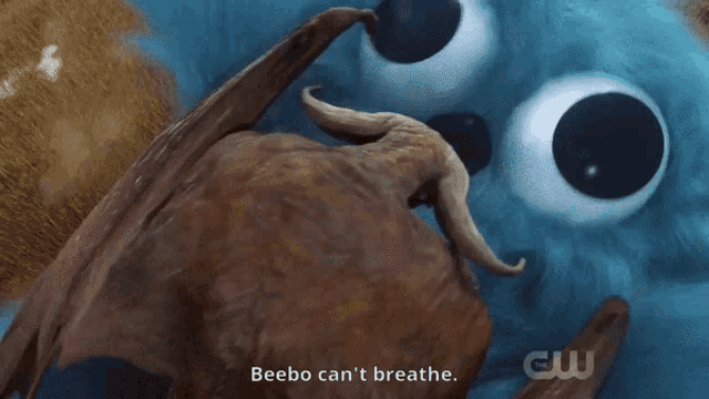 a cartoon character says beebo can t breathe
