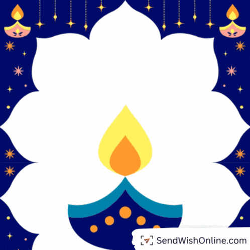 a card that says happy diwali with a candle