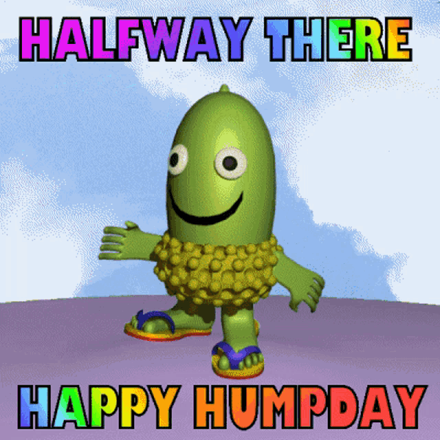 a happy humpday greeting with a cartoon character