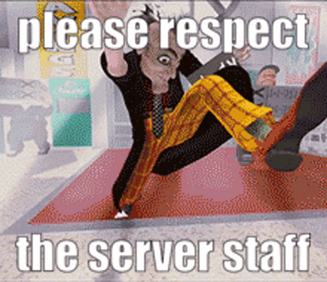 Food Fight Mr Clipboard GIF - Food Fight Mr Clipboard Please Respect The Server Staff GIFs
