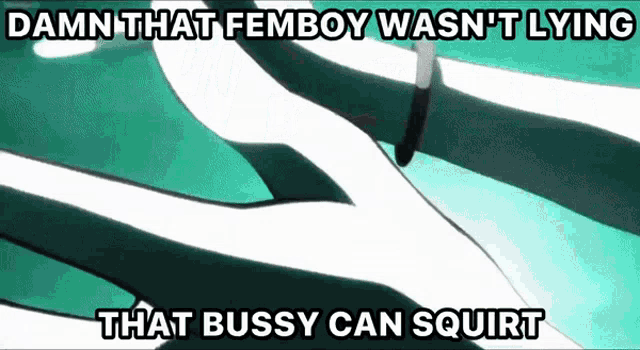 a meme that says " damn that femboy was n't lying that bussy can squirt "