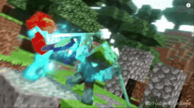 Minecraft Drowned Minecraft Cinematic GIF - Minecraft Drowned Minecraft Cinematic Fight GIFs
