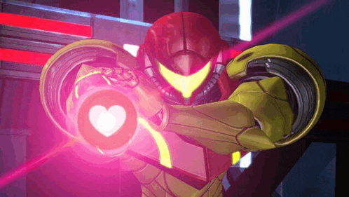 a video game character is holding a heart shaped object .