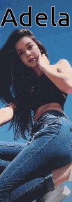 a picture of a woman with the name adela written on it