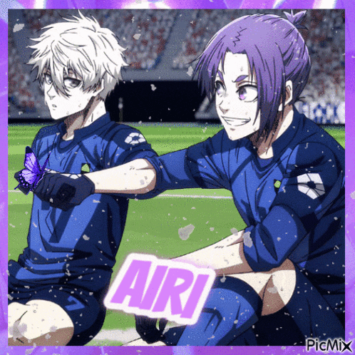 a picture of two soccer players with the word ari on the bottom