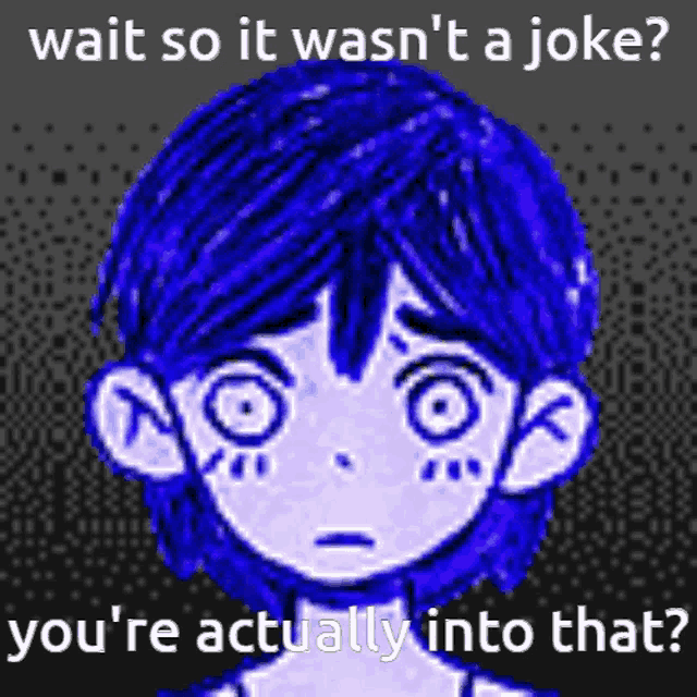 a drawing of a girl with the words wait so it was n't a joke