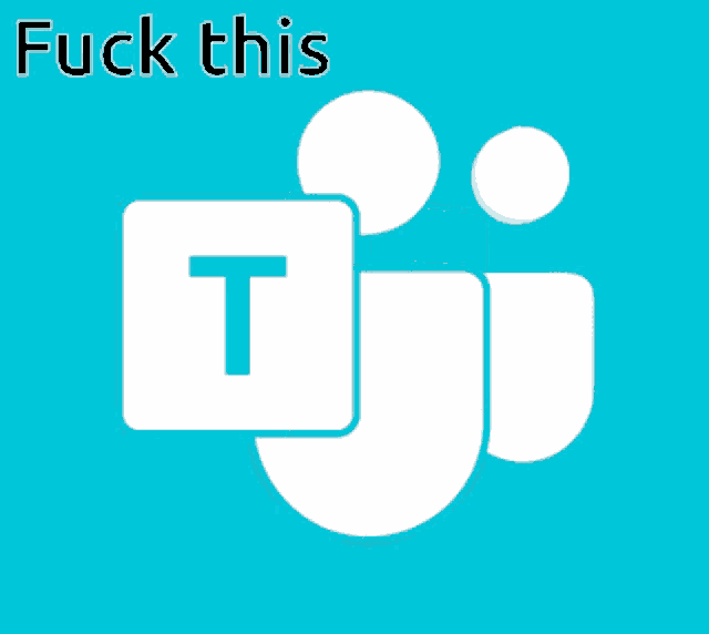 a blue background with a white icon and the words " fuck this "