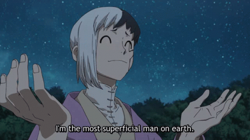 Cute Im The Most Superficial Man On Earth GIF - Cute Im The Most Superficial Man On Earth Dr Stone GIFs