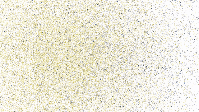 a spray of yellow and blue glitter on a white background .