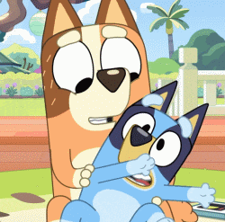 a cartoon of a dog and a cat hugging