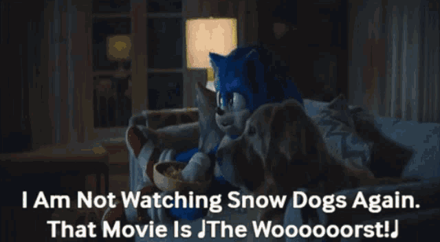 Sonic Movie2 I Am Not Watching Snow Dogs Again GIF