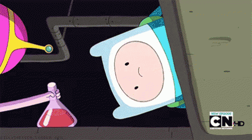 a cartoon of finn from adventure time with a cn hd logo