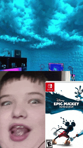 a boy is playing disney epic mickey rebrushed for the nintendo switch
