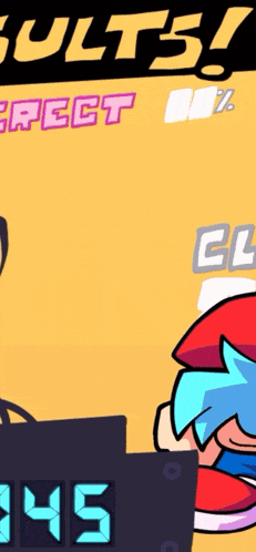 a cartoon character is sitting in front of a digital clock that says 3:45