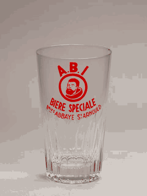 a glass that says a.b. on it