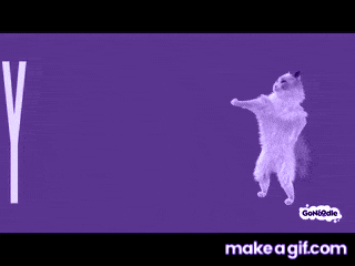 a purple background with the words cat party written in white letters