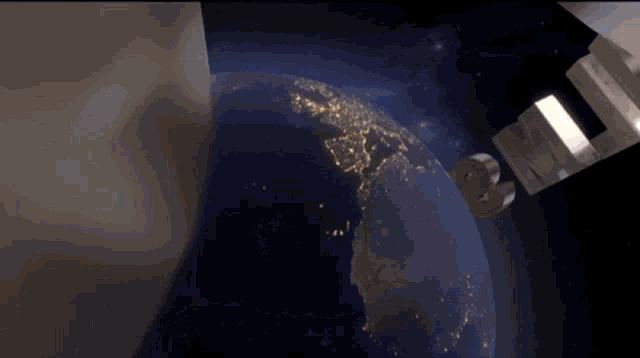 a view of the earth from space with a letter e in the foreground