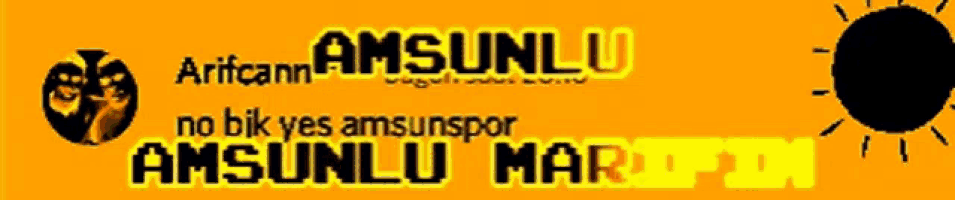 a yellow sign that says ' amsunlu ' on it
