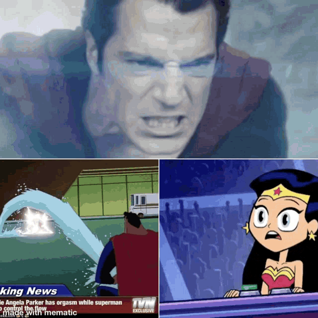 a cartoon of superman and wonder woman with a headline that says " king news "