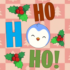 a penguin is surrounded by the letters ho and ho