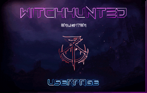 a poster for witchhunted shows a purple background