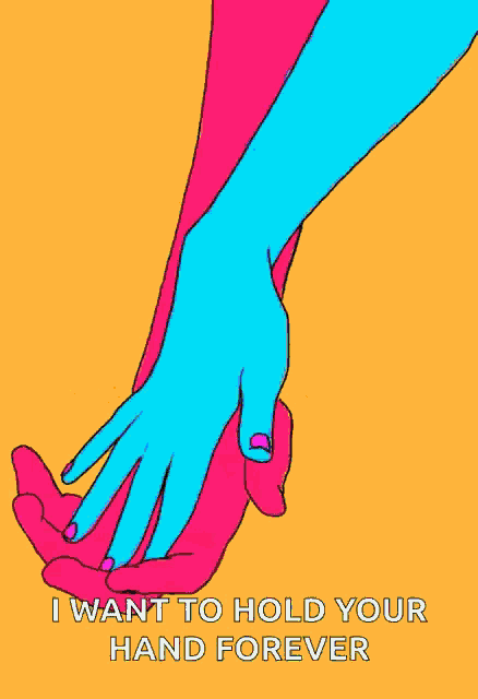 a couple holding hands with the words i want to hold your hand forever on the bottom