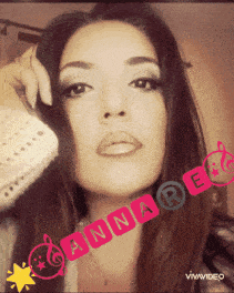 a picture of a woman with the name anna written on it