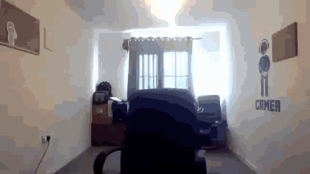 a blurry picture of a man 's face with a smiling face .