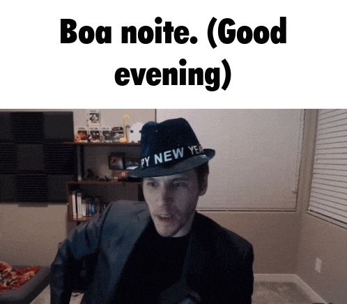 a man wearing a hat that says " happy new year "