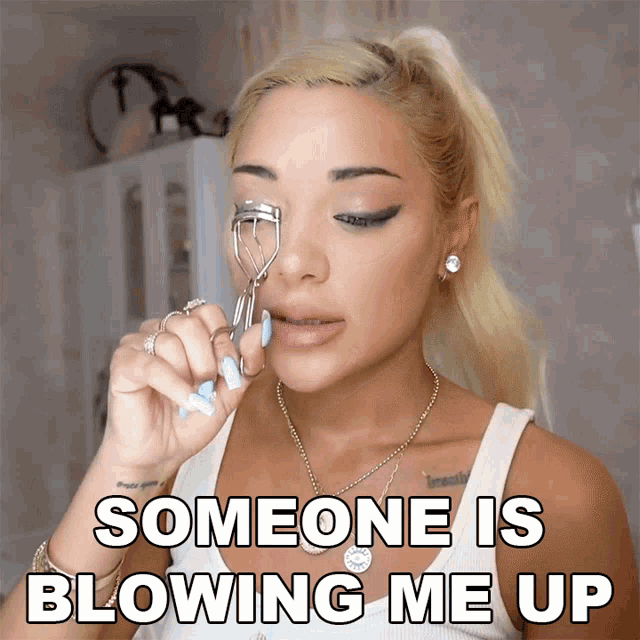 Someone Is Blowing Me Up Gabriella Demartino GIF - Someone Is Blowing Me Up Gabriella Demartino Fancy Vlogs By Gab GIFs