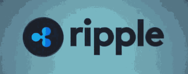 a ripple logo on a blue background with a blue circle