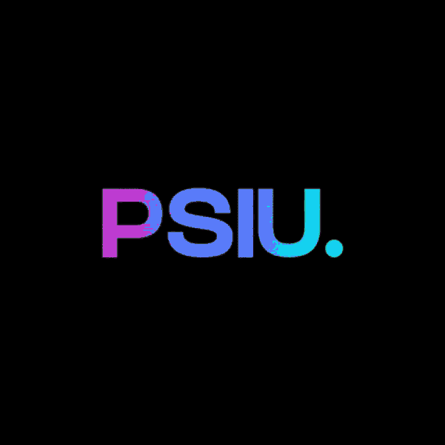 a black background with the word psiu written in yellow and orange