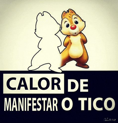 a cartoon chipmunk with the words calor de manifestar o tico below him