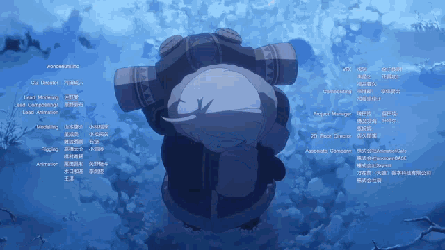 a blue background with the words wonderland inc. on the bottom