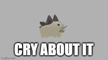 a picture of a hedgehog with the words cry about it above it