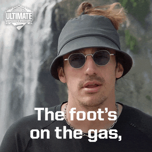The Foots On The Gas Its Go Time Luke Willson GIF - The Foots On The Gas Its Go Time Luke Willson Canadas Ultimate Challenge GIFs
