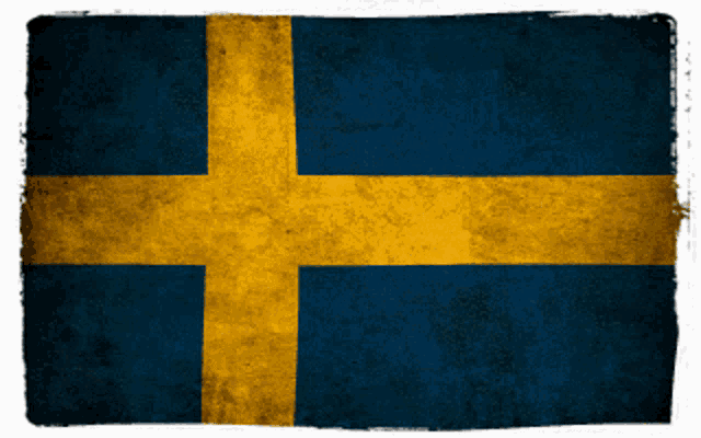 a blue and yellow flag with a yellow cross
