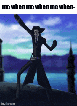 a cartoon of a man with his arms in the air with the caption me when me when me when- imgflip.com