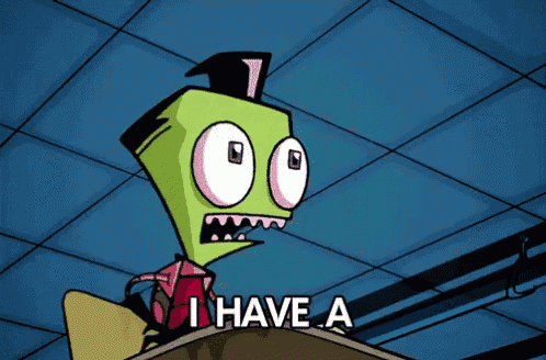 a cartoon character is screaming with the word mighty behind him