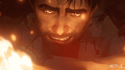 a close up of a man 's face with a netflix logo on the bottom