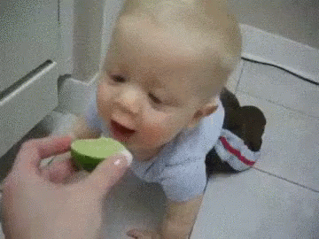 Baby'S First Lime GIF - Lime Baby Baby Lime GIFs