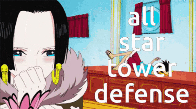 a cartoon of a woman with the words alt star tower defense