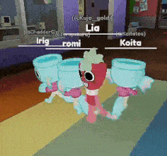 a screenshot of a video game with the names irig romi and koita on the bottom