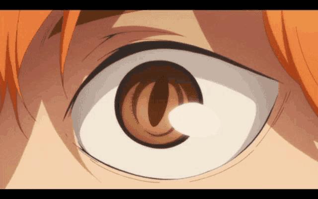 a close up of a cartoon character 's eye