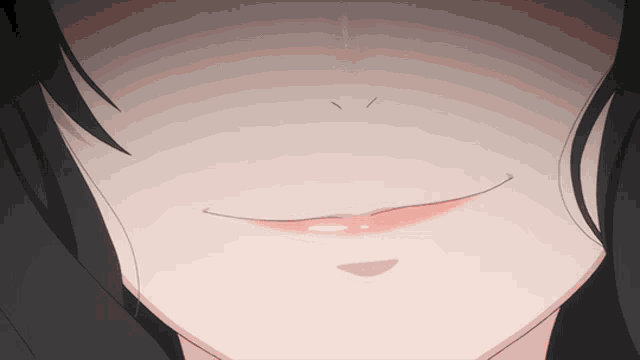 a close up of a person 's face with a smile on it