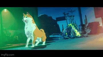 a pixel art of a dog that says imgflip.com on it